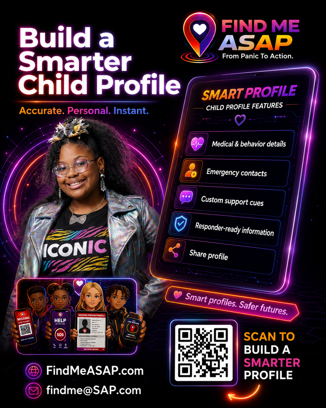 FIND ME ASAP Smart Profile — Build a complete child profile before anything happens.