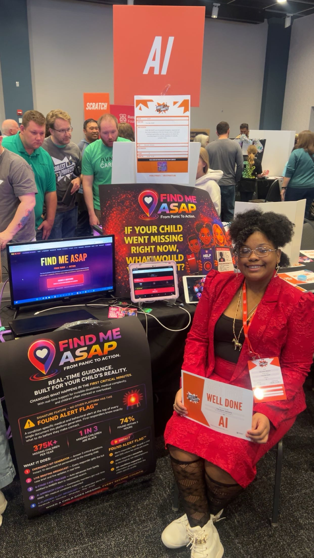 ZaLayaa Jahzara Wandrick at Coolest Projects USA 2026 — AI Category Winner at the Science Museum of Minnesota