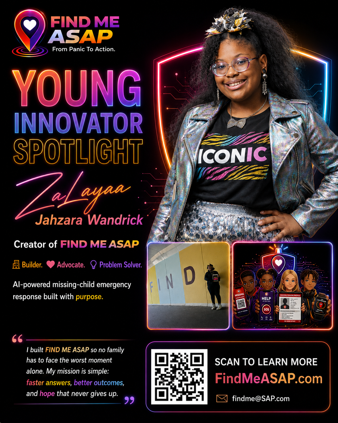 ZaLayaa Jahzara Wandrick — Young Innovator Spotlight — Creator of FIND ME ASAP